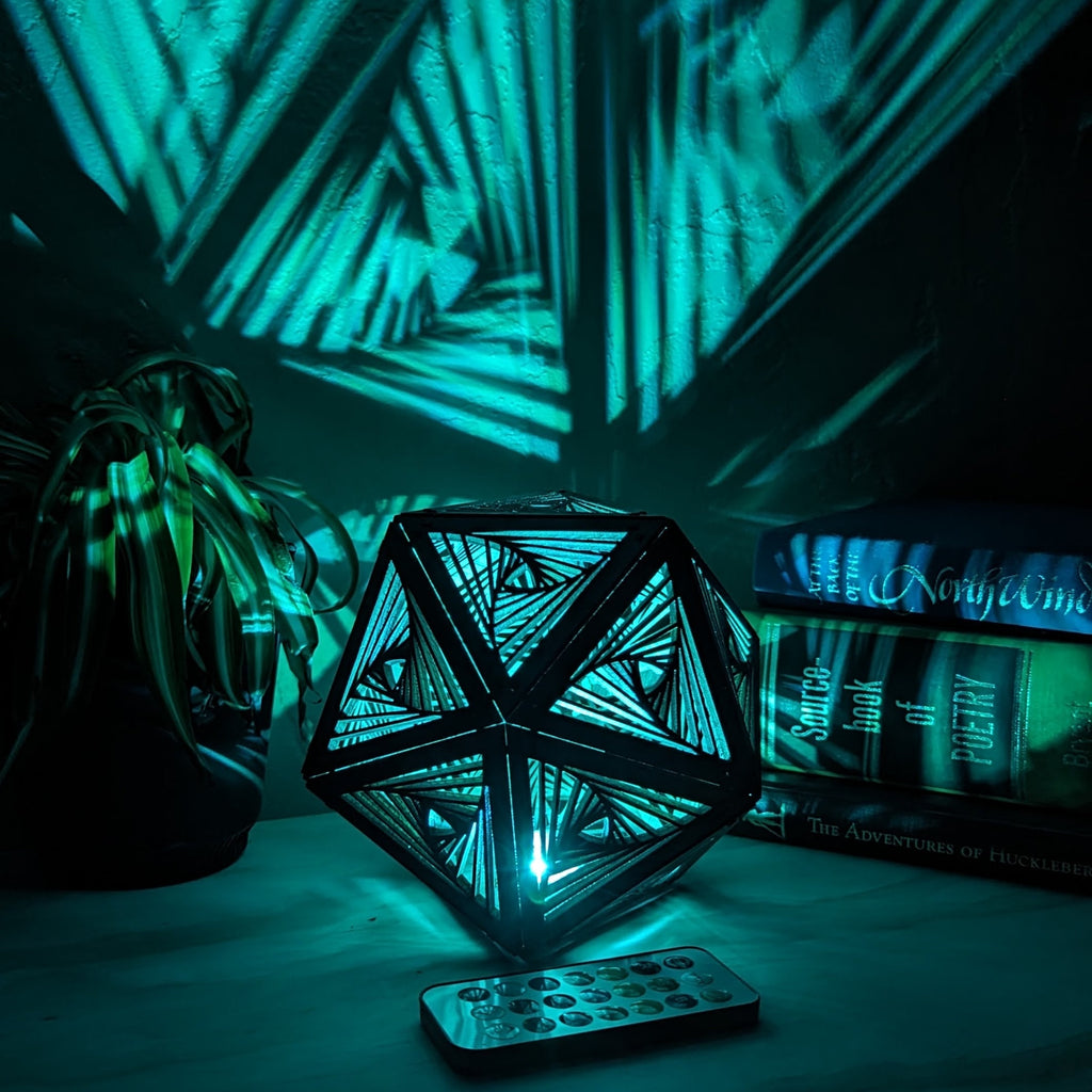 Swirl LED Shadow Lamp: D20 Mandala Nightstand Light