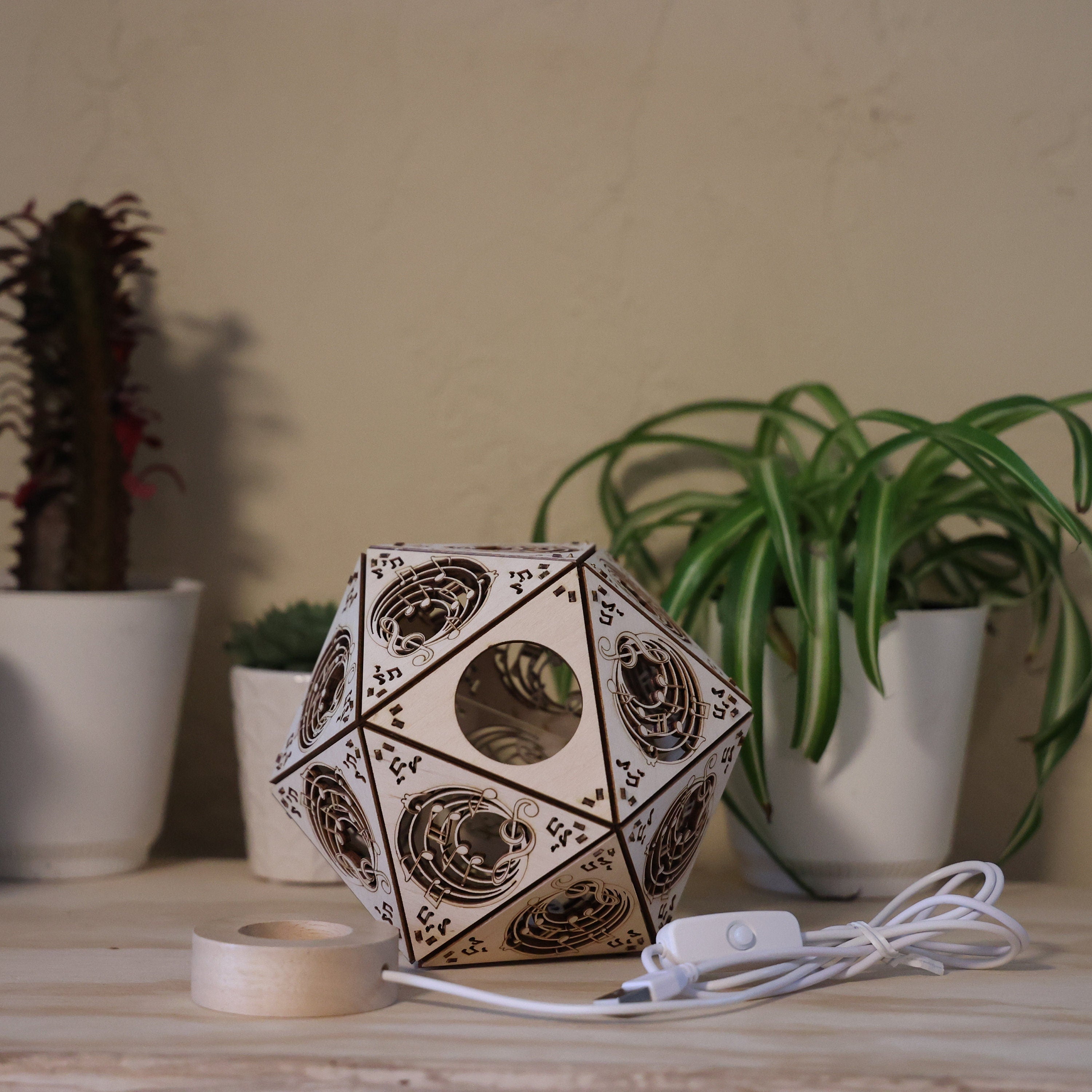 Music Notes LED Shadow Lamp: D20 Sound Studio Decor