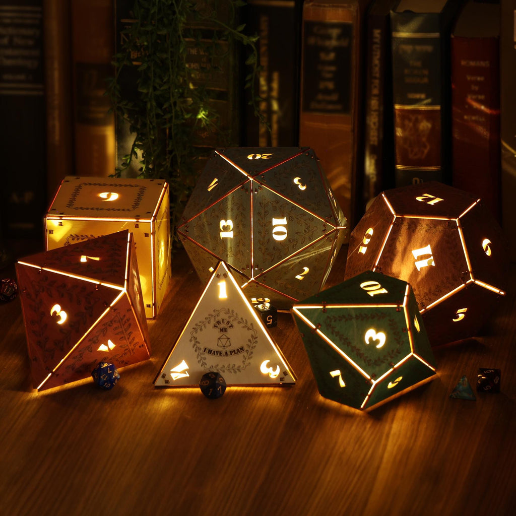 DnD Dice Light: D20 D12 D10 D8 D6 D4, Dungeons and Dragons Decor