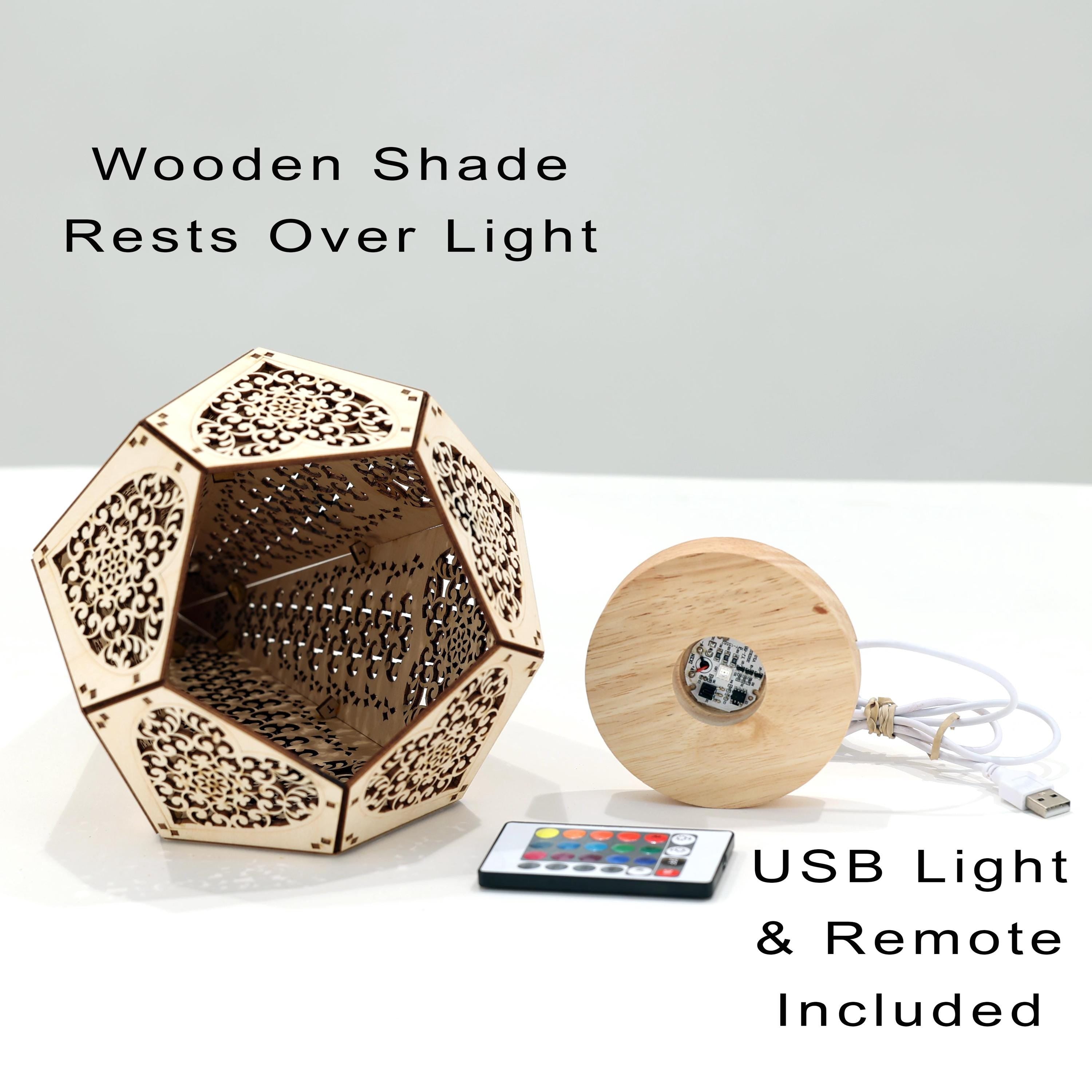 Heart Art Deco Table Lamp: Sculptural Shadow Lantern, USB Accent Light