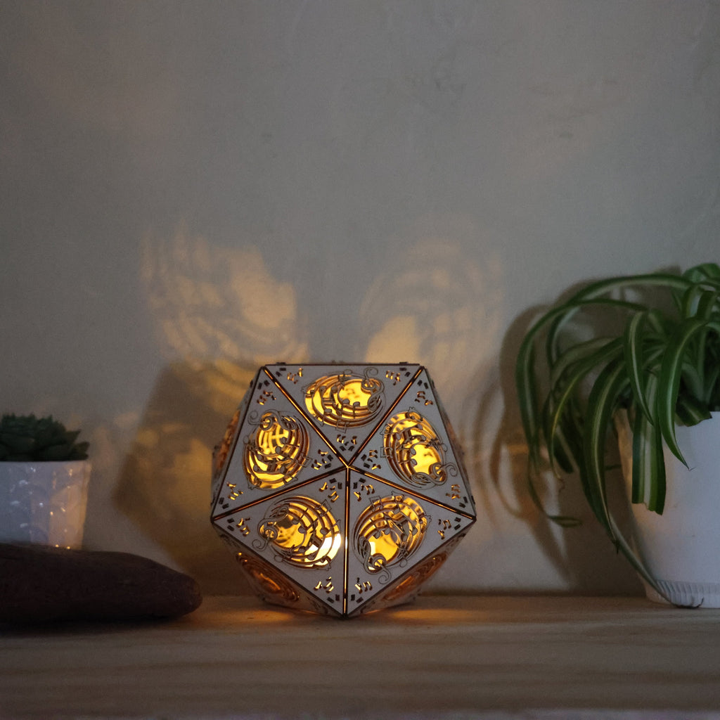 Music Notes LED Shadow Lamp: D20 Sound Studio Decor