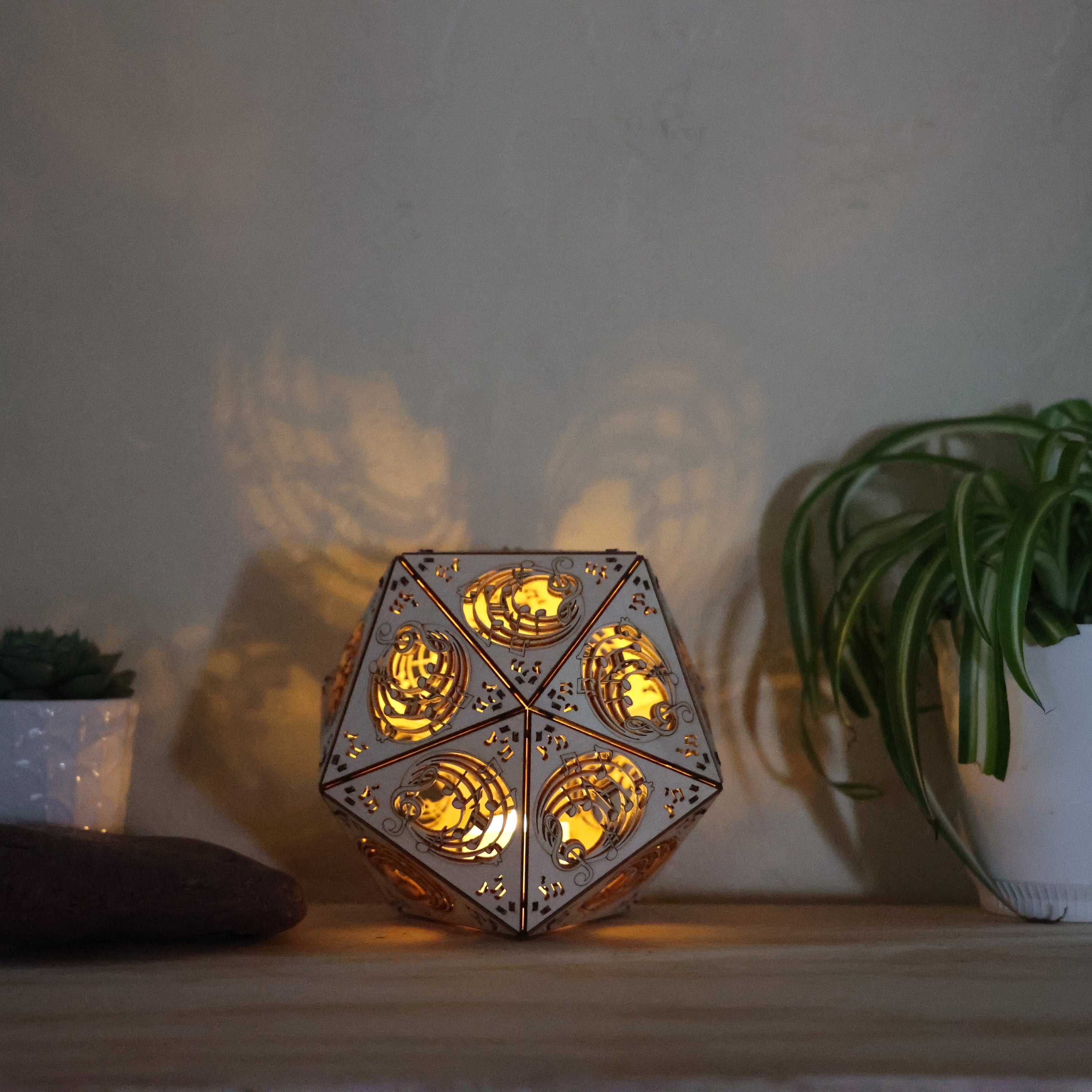 Music Notes LED Shadow Lamp: D20 Sound Studio Decor