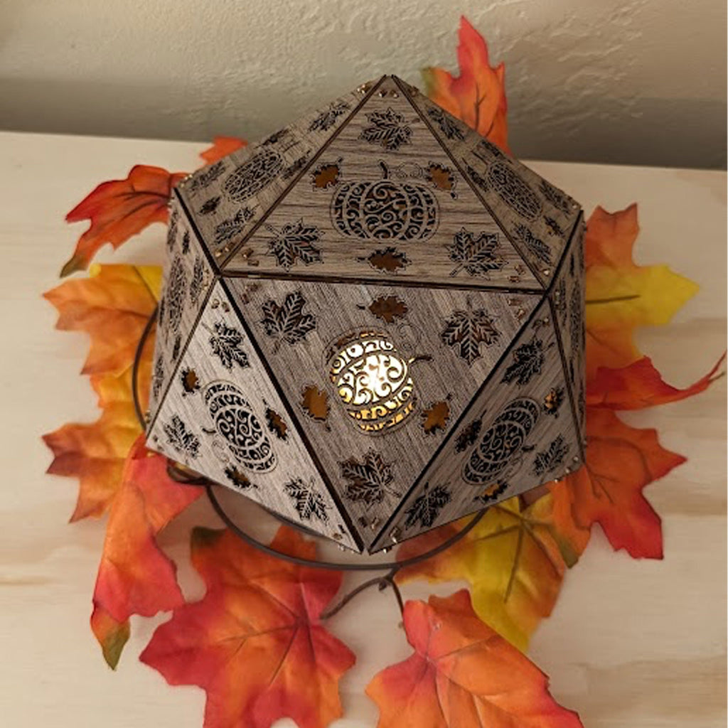 Autumn Pumpkin Shadow Lamp: Lasercut Maple Leaf Bohemian Nightlight