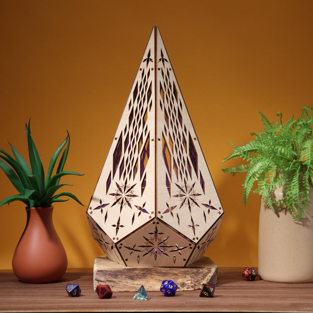 Boho Diamond Table Lamp: Light-Projecting Geometric Decor