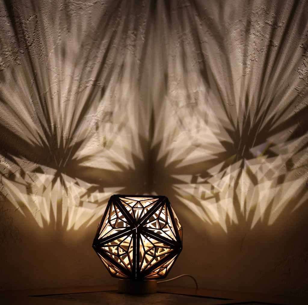 Trinity Triangle LED Shadow Lamp: D20 Mandala Lantern