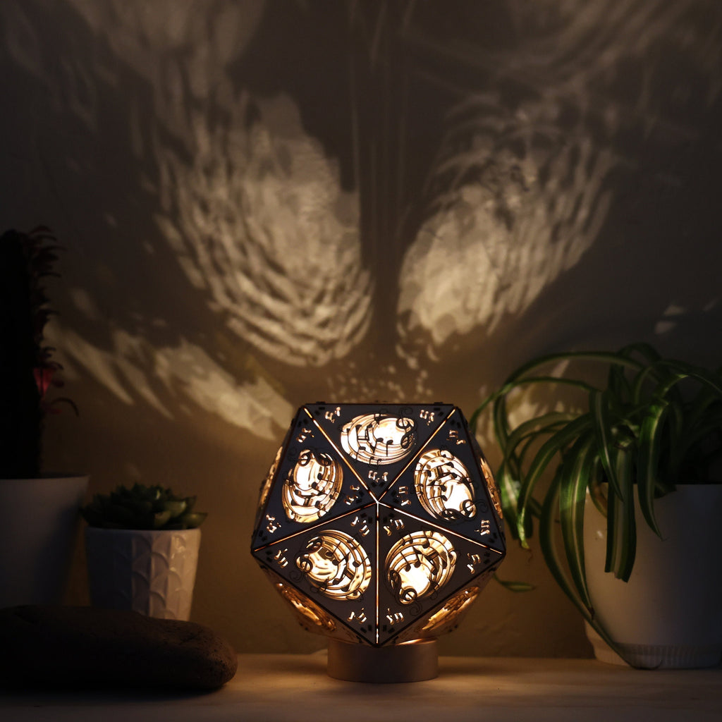 Music Notes LED Shadow Lamp: D20 Sound Studio Decor