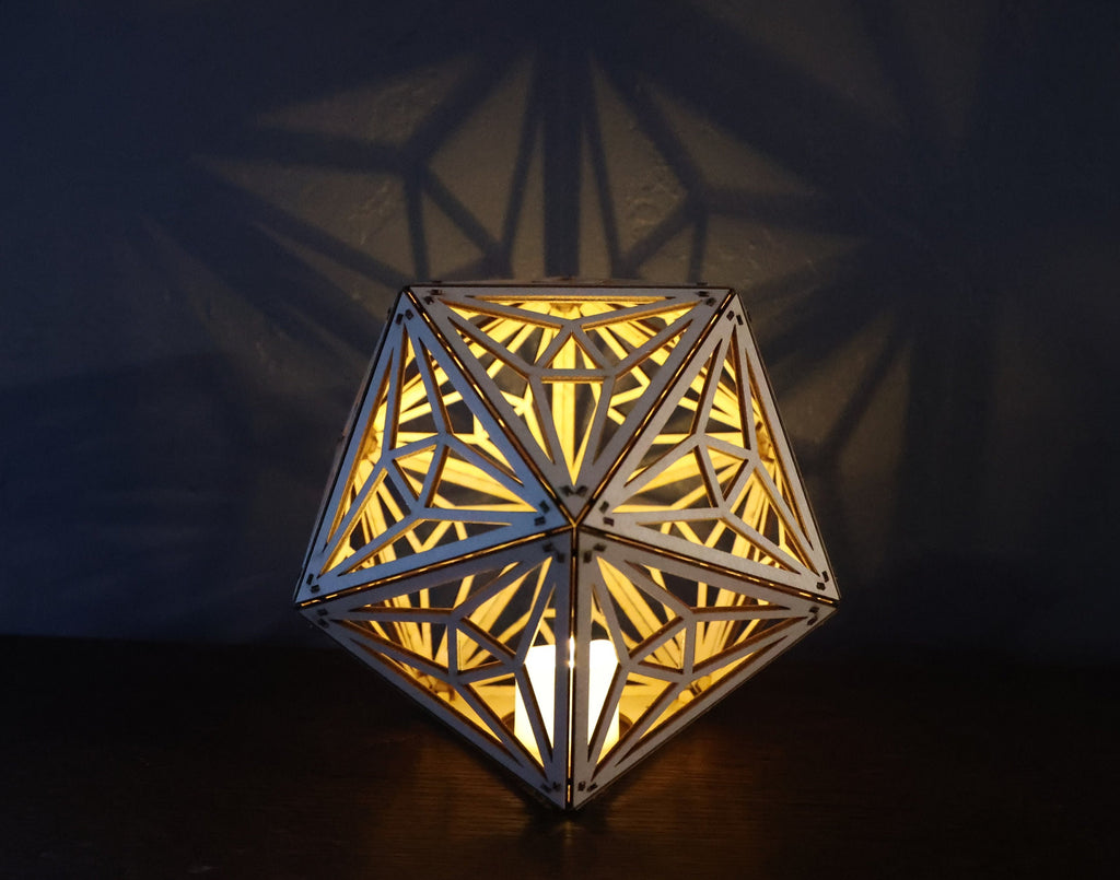 Trinity Triangle LED Shadow Lamp: D20 Mandala Lantern