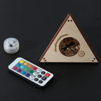 Moonlit Flower Pyramid Lamp, Evening Blossom Light, Wooden LED Color Changing Night Light with Remote