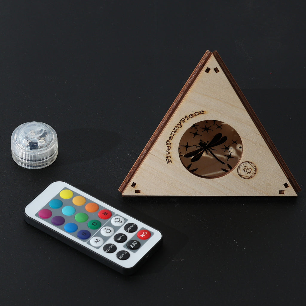 Butterfly Pyramid Lamp, Wooden LED Color Changing Night Light with Remote, Butterfly Accent Light, Nature Decor Table Lamp