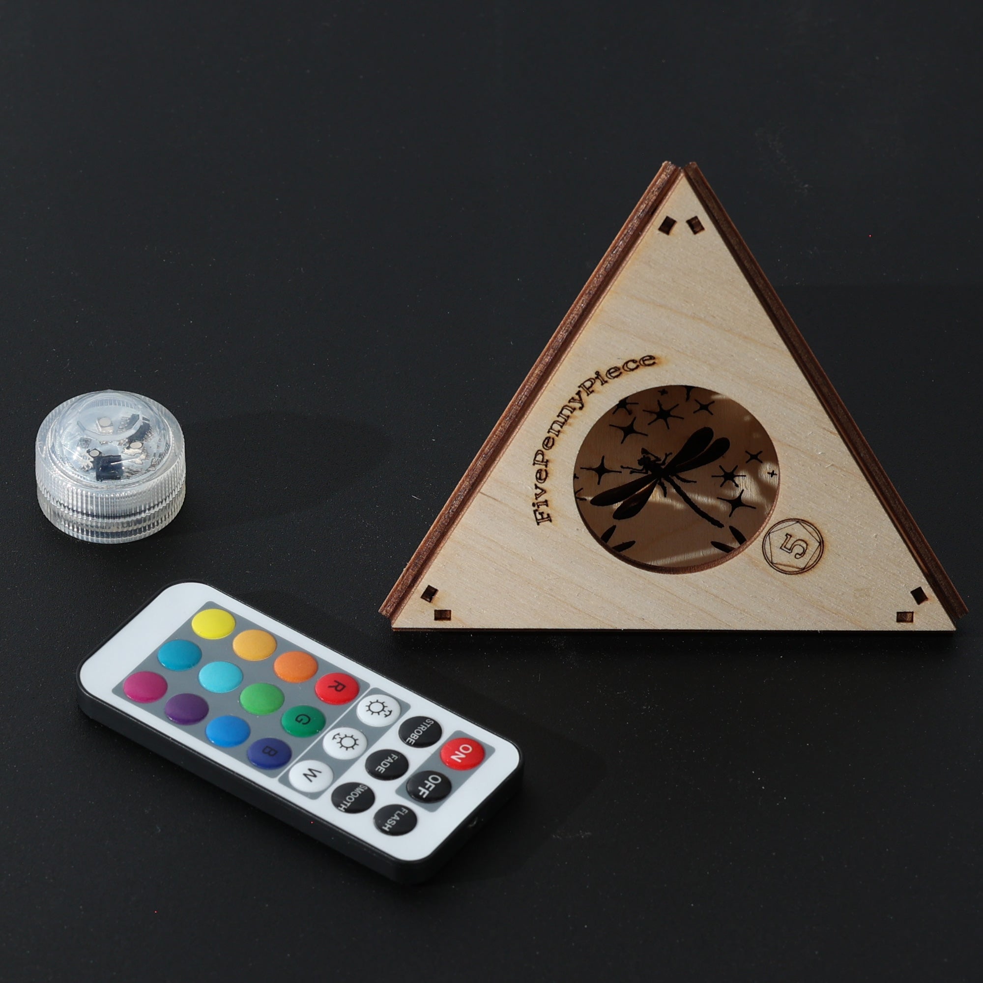 Butterfly Pyramid Lamp, Wooden LED Color Changing Night Light with Remote, Butterfly Accent Light, Nature Decor Table Lamp