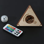 Moonlit Owl Pyramid Lamp, Wooden RGB LED Color Changing Accent Light with Remote