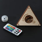 Dragonfly Whisper Pyramid Accent Light, Wooden RGB LED Color Changing Lamp with Remote