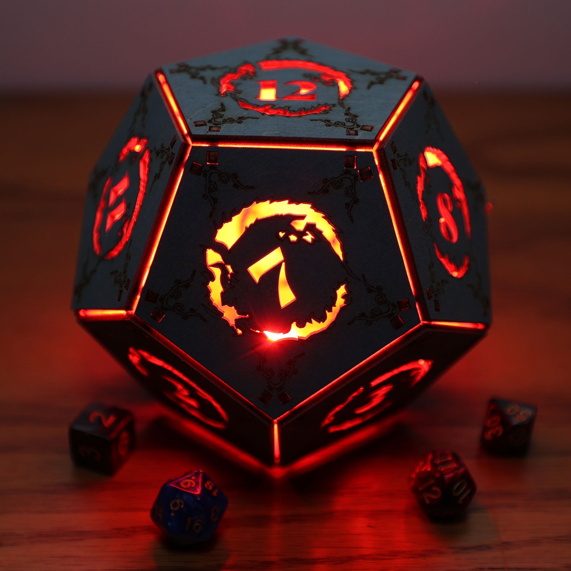 Dragon Dice Lamp - DnD Tabletop RPG Decor