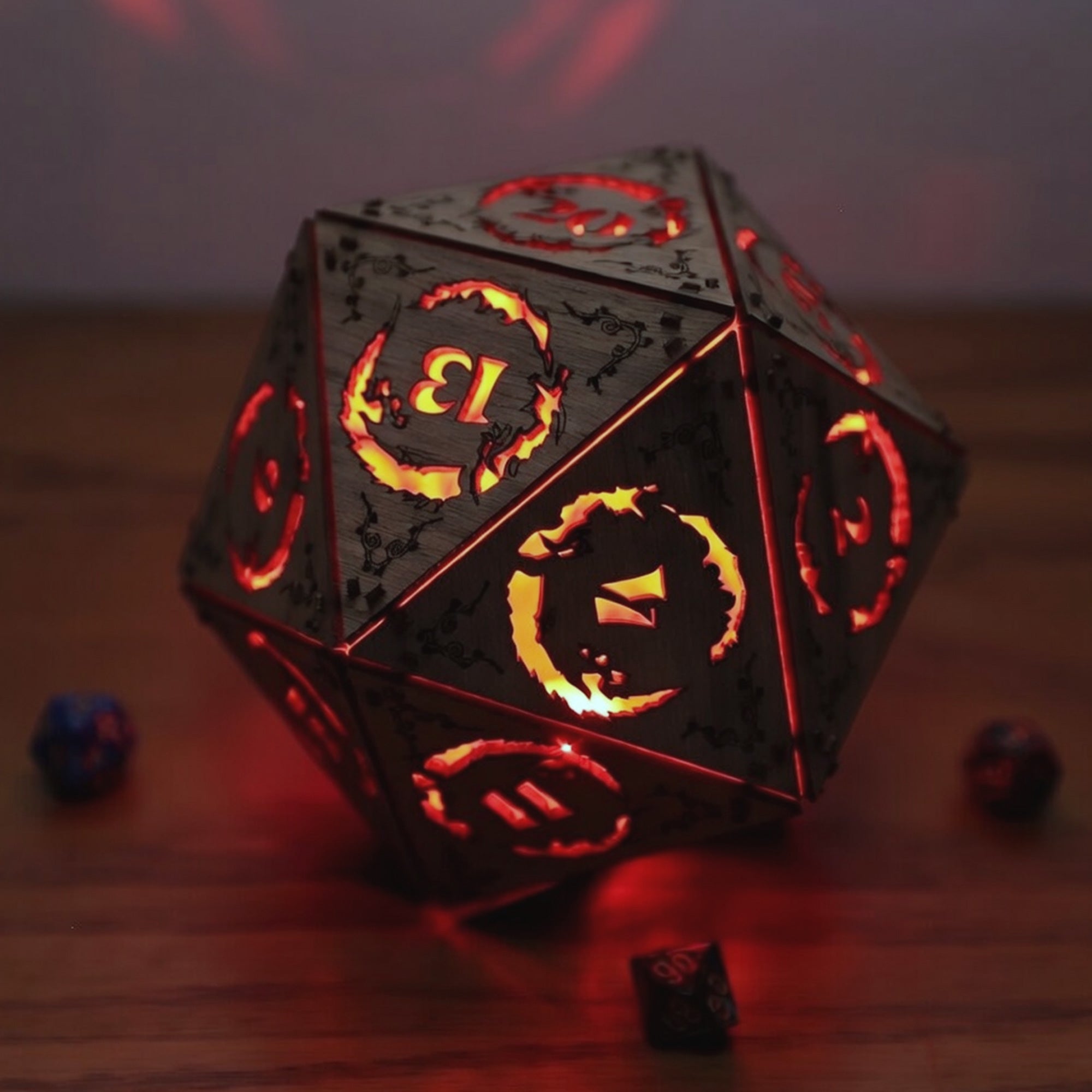 Dragon Dice Lamp - DnD Tabletop RPG Decor
