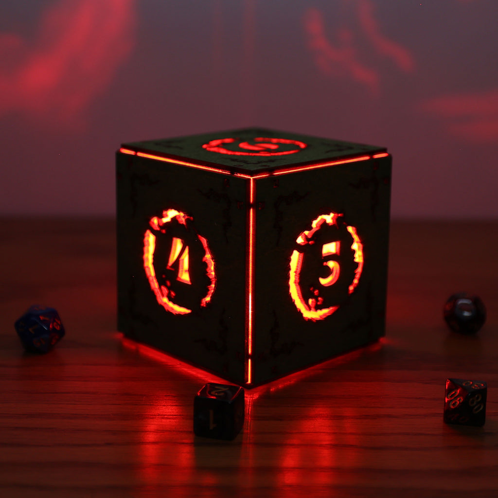 Dragon Dice Lamp - DnD Tabletop RPG Decor