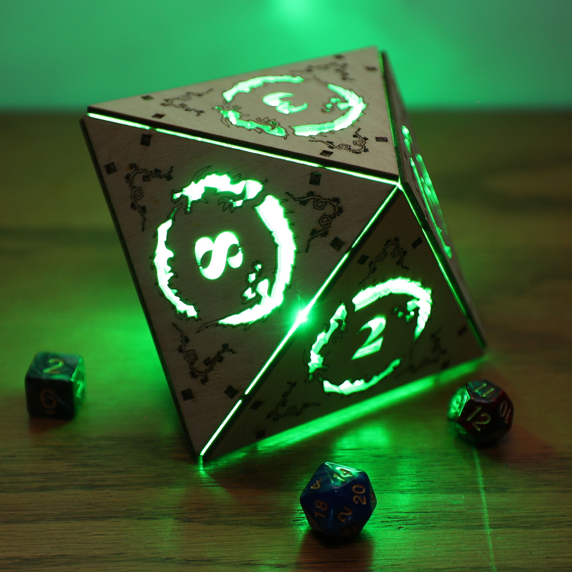 Dragon Dice Lamp - DnD Tabletop RPG Decor