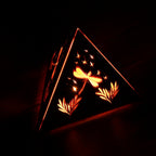 Dragonfly Whisper Pyramid Accent Light, Wooden RGB LED Color Changing Lamp with Remote