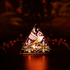 Moonlit Owl Pyramid Lamp, Wooden RGB LED Color Changing Accent Light with Remote