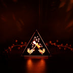 Dragonfly Whisper Pyramid Accent Light, Wooden RGB LED Color Changing Lamp with Remote