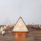 Dragonfly Whisper Pyramid Accent Light, Wooden RGB LED Color Changing Lamp with Remote