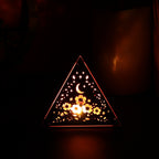 Moonlit Flower Pyramid Lamp, Evening Blossom Light, Wooden LED Color Changing Night Light with Remote