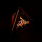 Moonlit Flower Pyramid Lamp, Evening Blossom Light, Wooden LED Color Changing Night Light with Remote
