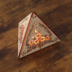 Moonlit Flower Pyramid Lamp, Evening Blossom Light, Wooden LED Color Changing Night Light with Remote