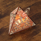 Butterfly Pyramid Lamp, Wooden LED Color Changing Night Light with Remote, Butterfly Accent Light, Nature Decor Table Lamp