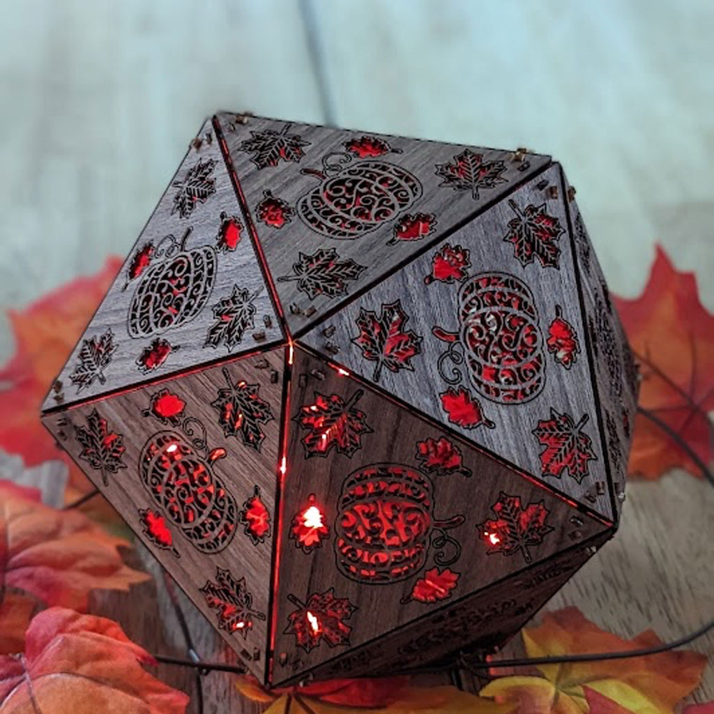 Autumn Pumpkin Shadow Lamp: Lasercut Maple Leaf Bohemian Nightlight