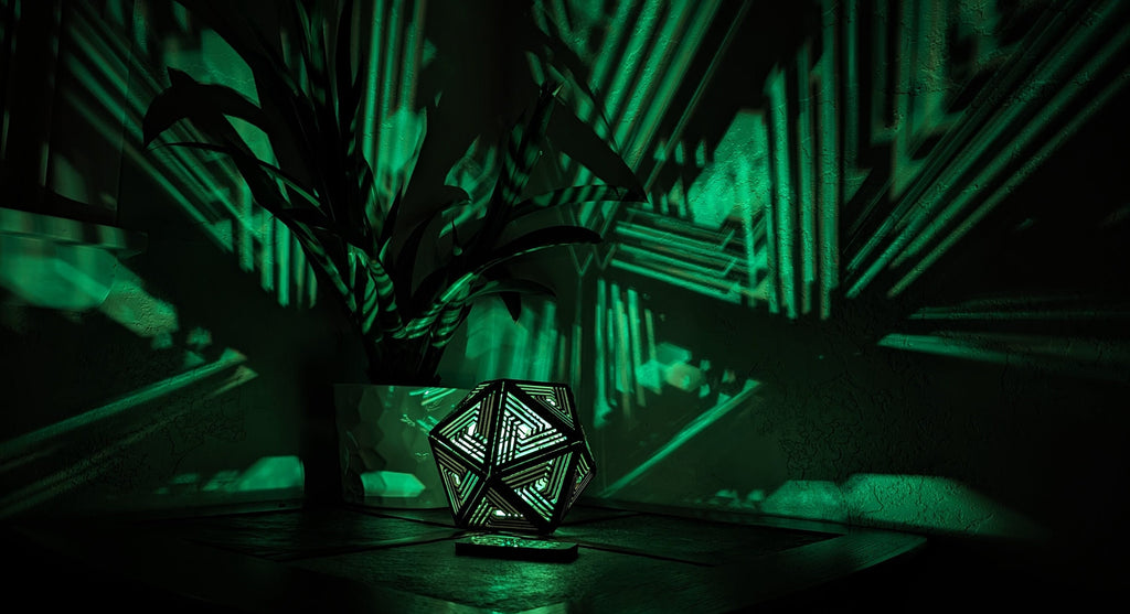 Geometric Shadow Lamp: Modern D20 Wooden Night Light