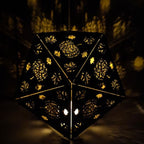 Autumn Pumpkin Shadow Lamp: Lasercut Maple Leaf Bohemian Nightlight - Five Penny Piece