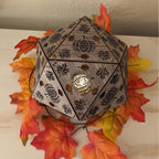 Autumn Pumpkin Shadow Lamp: Lasercut Maple Leaf Bohemian Nightlight - Five Penny Piece