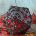 Autumn Pumpkin Shadow Lamp: Lasercut Maple Leaf Bohemian Nightlight - Five Penny Piece