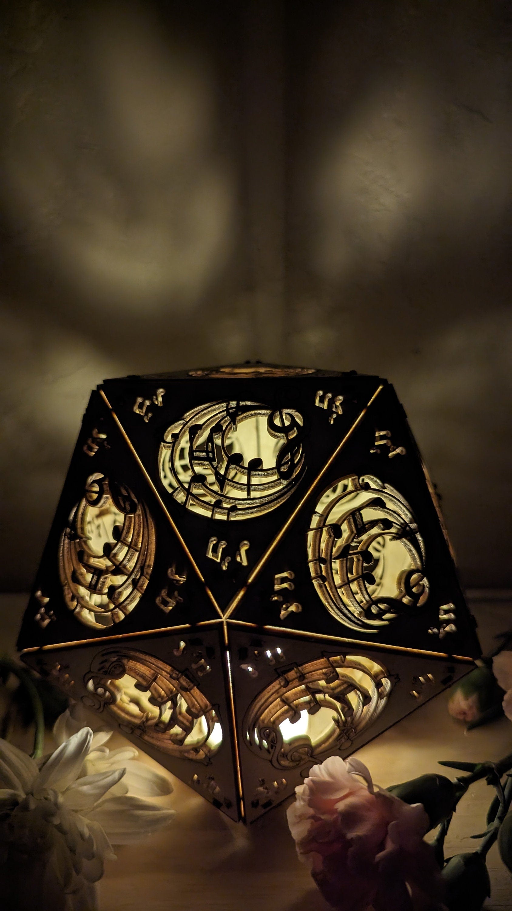 Music Notes LED Shadow Lamp: D20 Sound Studio Decor