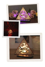 Bird Themed Lighted Decor: Laser - Cut Wood Pyramid Accent Lamp, RGB Cordless Light - Five Penny Piece