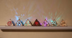 Bird Themed Lighted Decor: Laser - Cut Wood Pyramid Accent Lamp, RGB Cordless Light - Five Penny Piece