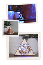 Bird Themed Lighted Decor: Laser - Cut Wood Pyramid Accent Lamp, RGB Cordless Light - Five Penny Piece