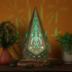 Boho Diamond Table Lamp: Light - Projecting Geometric Decor - Five Penny Piece