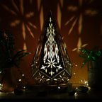 Boho Diamond Table Lamp: Light - Projecting Geometric Decor - Five Penny Piece