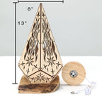 Boho Diamond Table Lamp: Light - Projecting Geometric Decor - Five Penny Piece