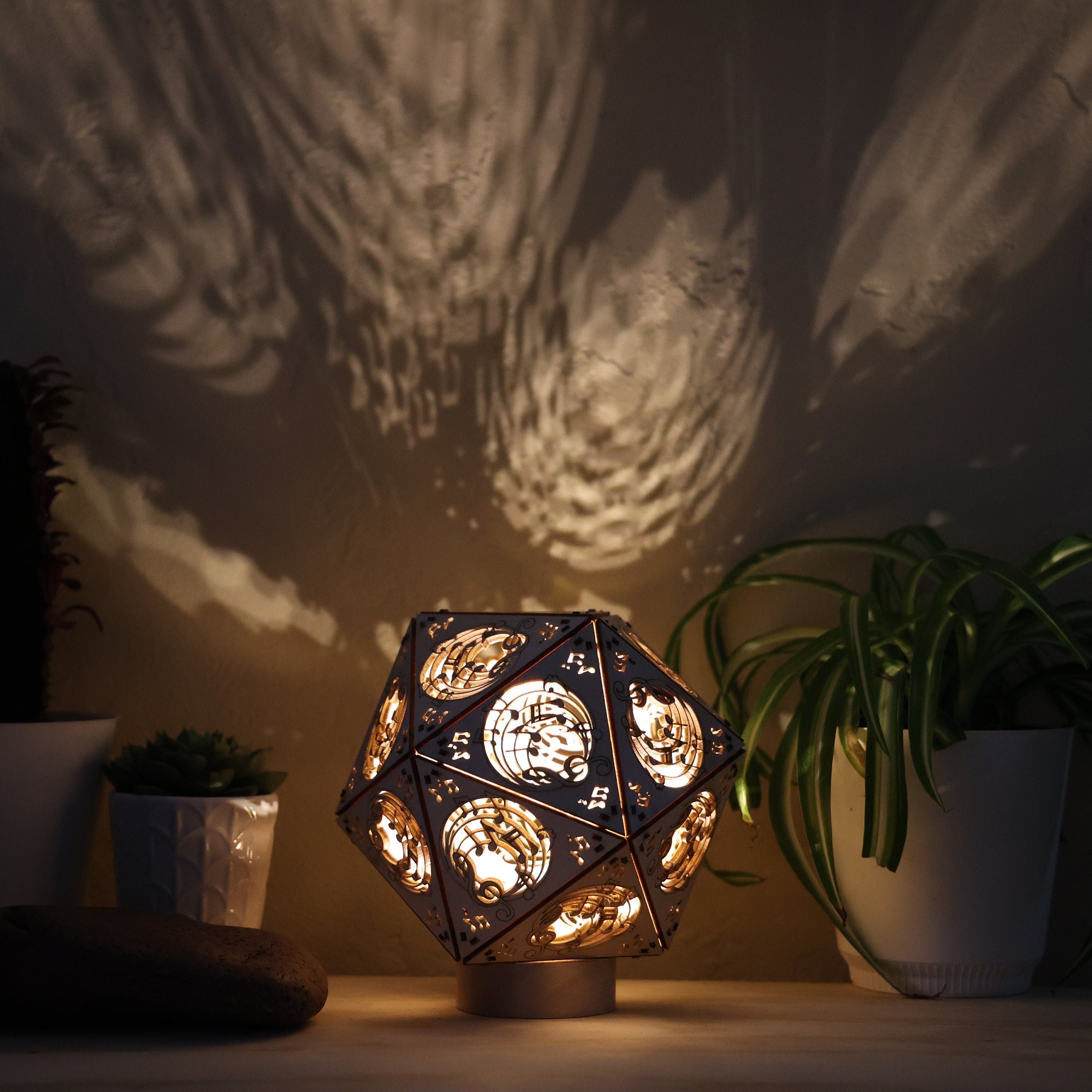 Music Notes LED Shadow Lamp: D20 Sound Studio Decor