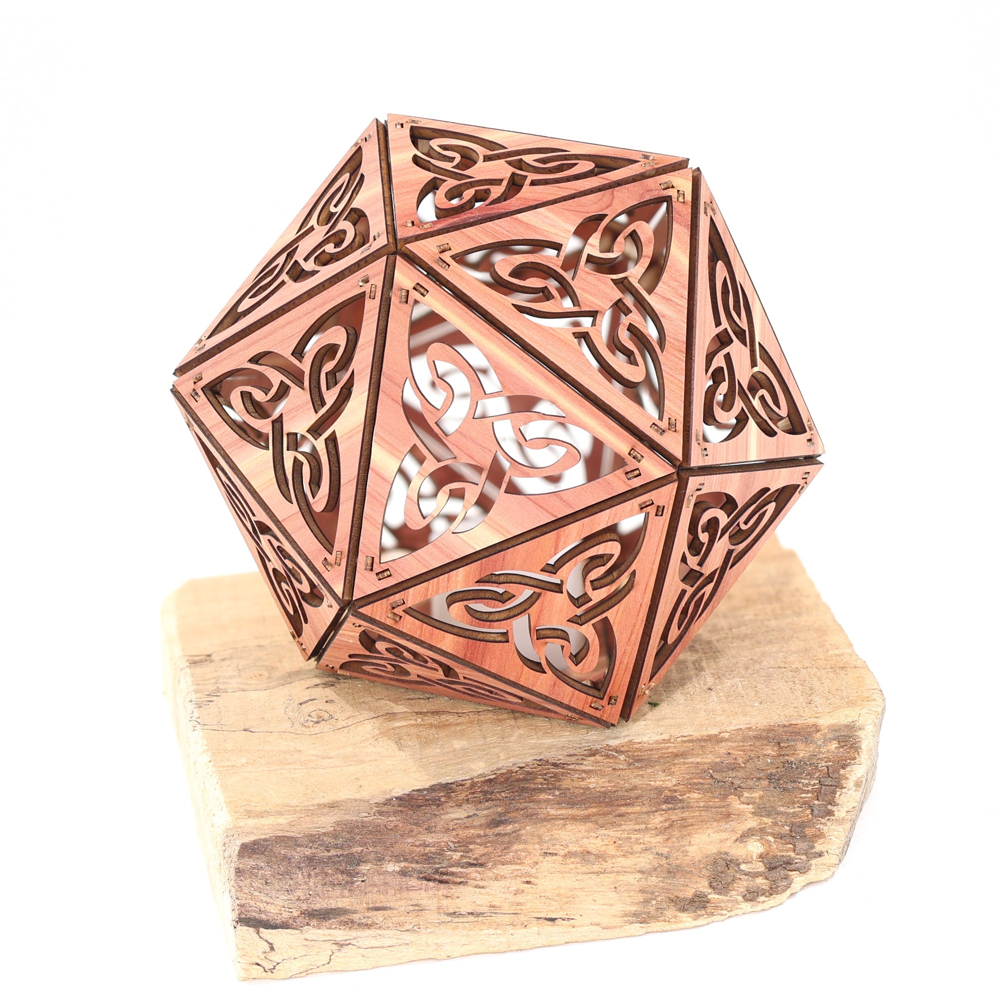 Celtic Knot Shadow Lamp: Eastern Red Cedar LED Accent Light, 4 Designs, Viking Themed Gift - Five Penny Piece