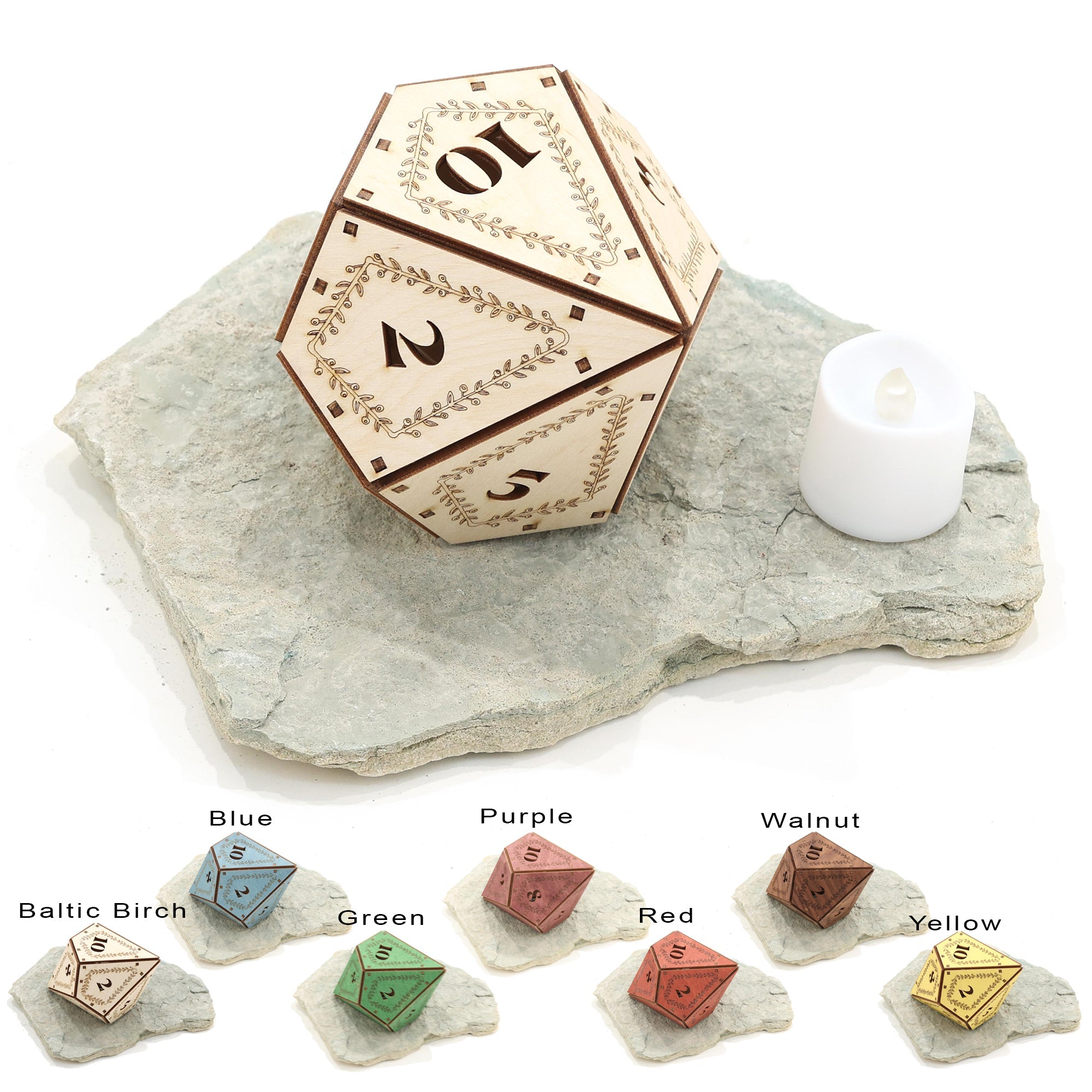DnD Dice Light: Tabletop RPG Themed Lamp - Five Penny Piece