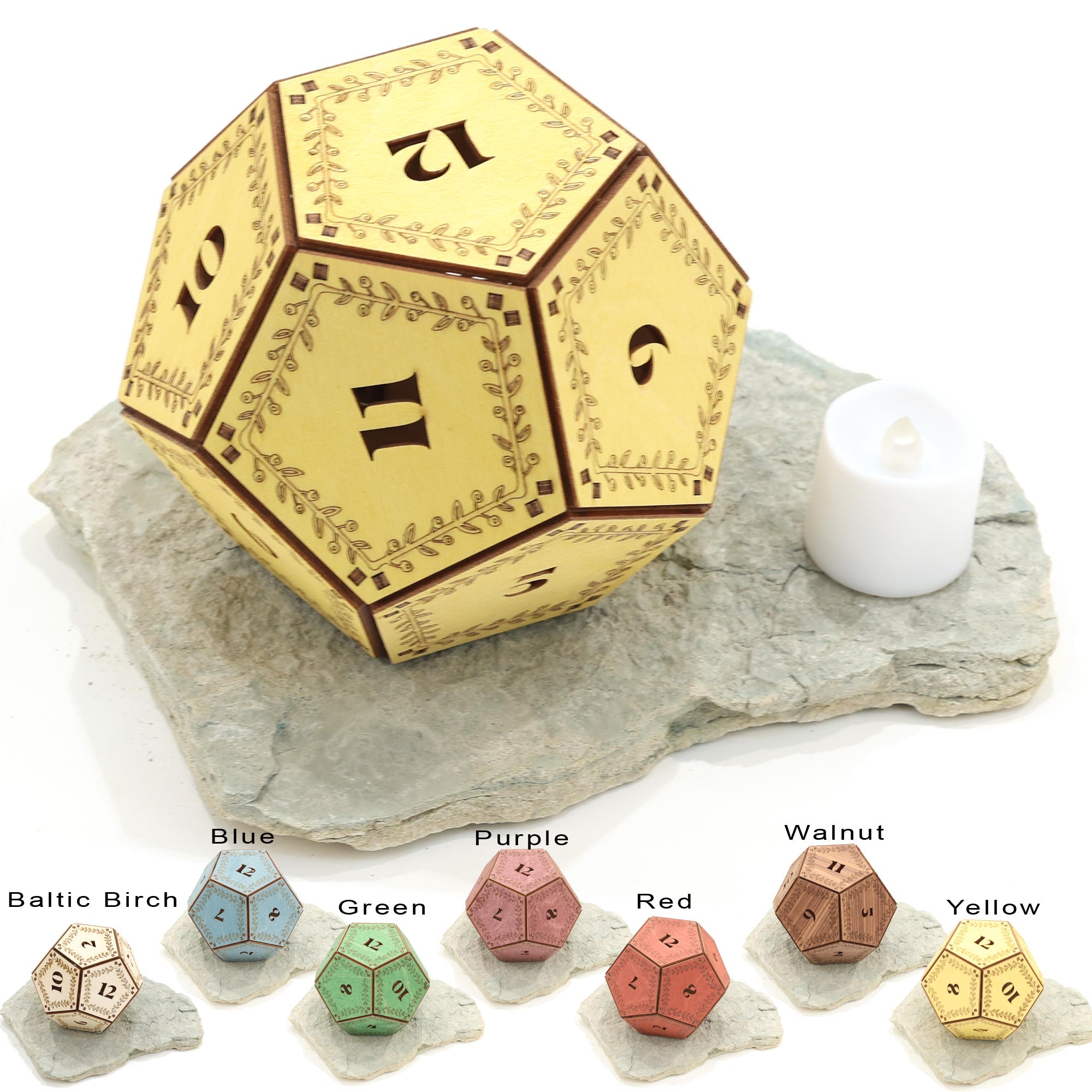DnD Dice Light: Tabletop RPG Themed Lamp - Five Penny Piece