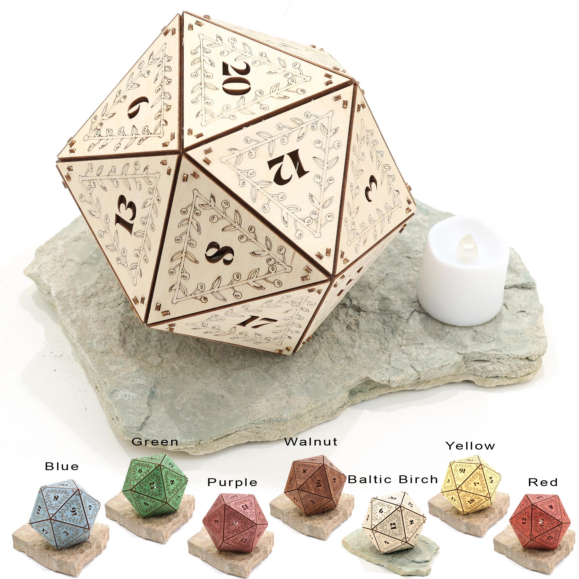 DnD Dice Light: Tabletop RPG Themed Lamp - Five Penny Piece