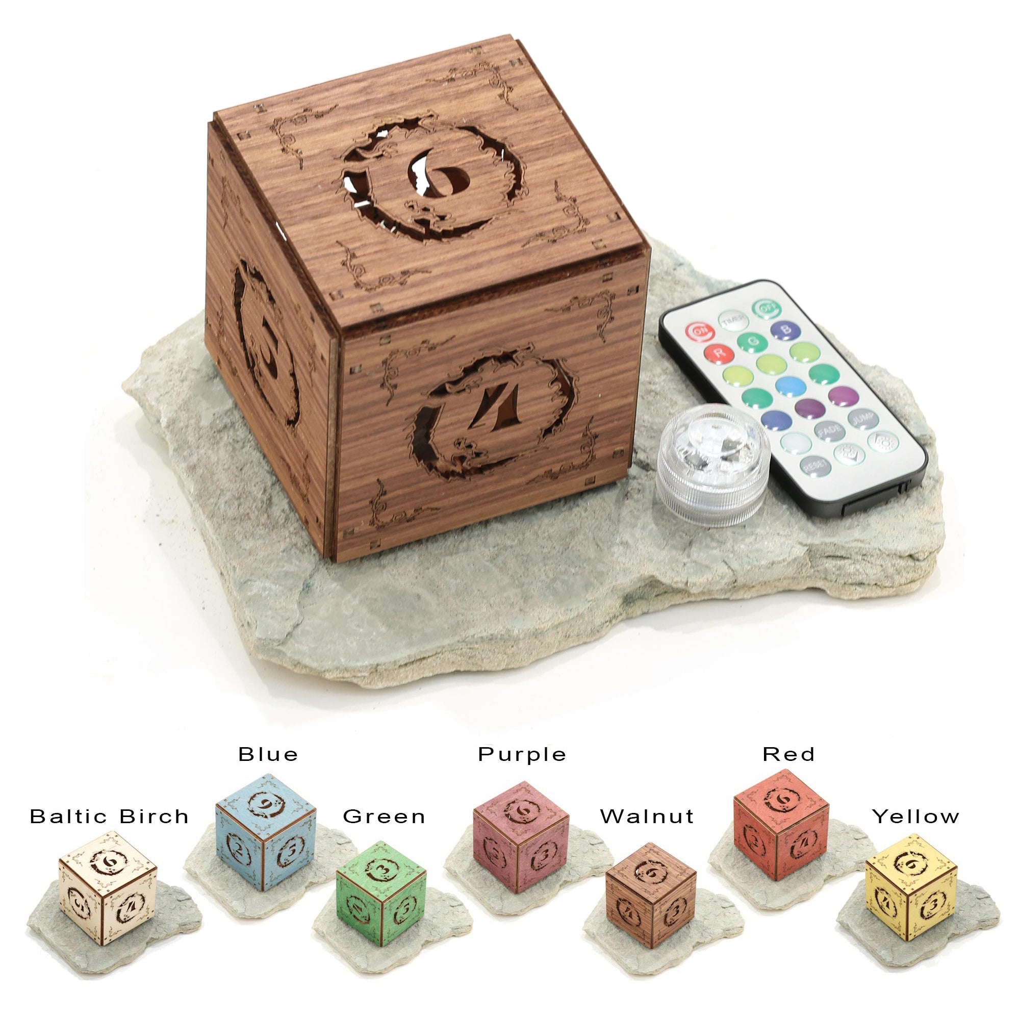 Dragon Dice Lamp - DnD Tabletop RPG Decor - Five Penny Piece