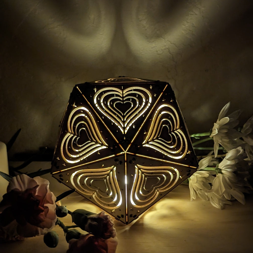 Valentines Day Light, Girls Nightlight, Cordless Nightstand Light, Valentines Day Gift, Shadow Lamp, Special Gift For Her