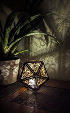 Lotus Blossom Shadow Lamp: Geometric Wood Nightlight, Zen Decor - Five Penny Piece