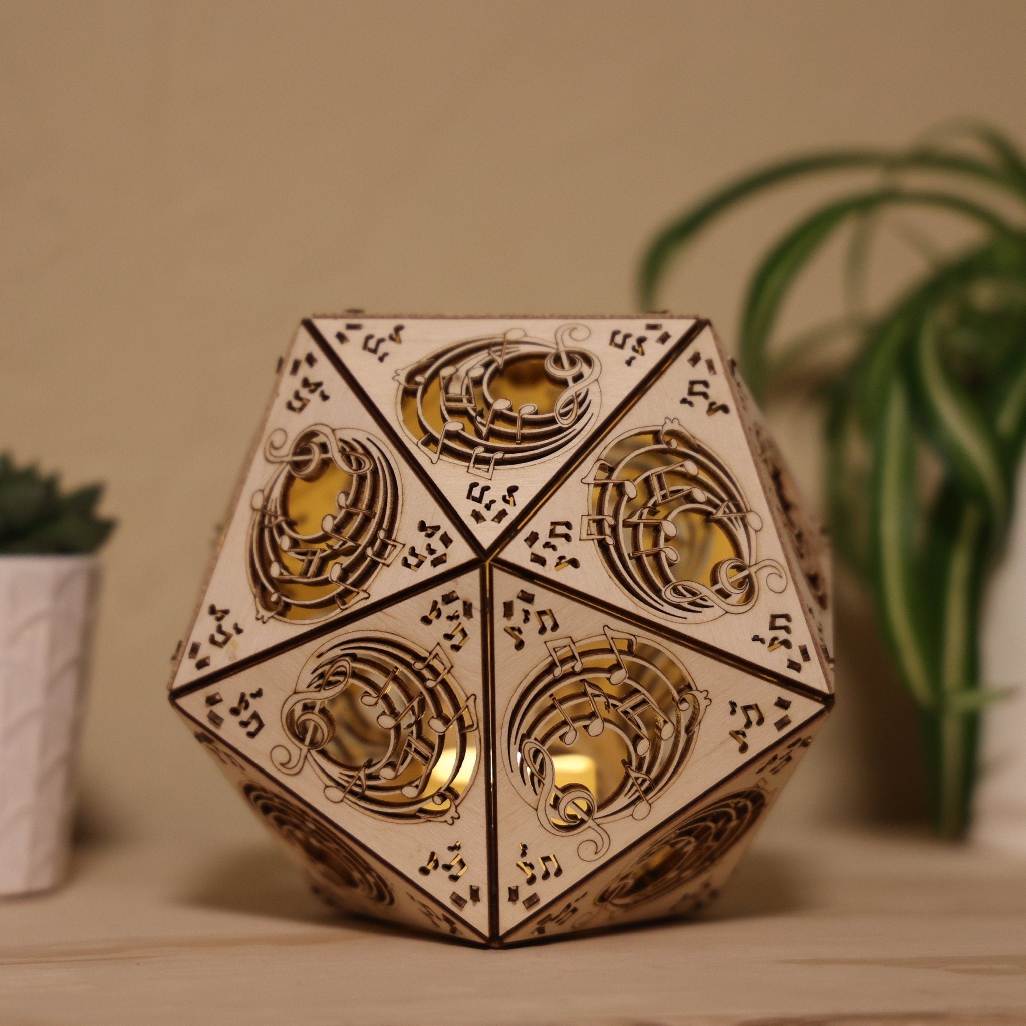 Music Notes LED Shadow Lamp: D20 Sound Studio Decor - Five Penny Piece