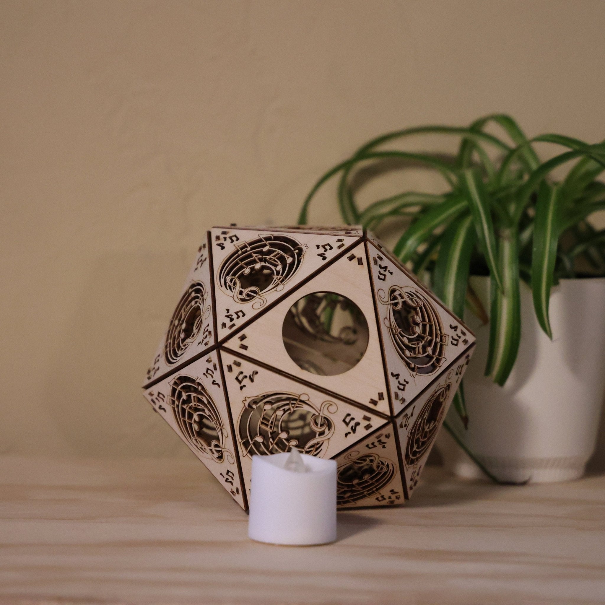 Music Notes LED Shadow Lamp: D20 Sound Studio Decor - Five Penny Piece